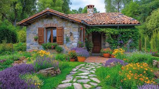 Charming Rustic Cottage in Vibrant Garden  Stone Path Lavender amp Cozy Countryside Retreat [upl. by Novat881]