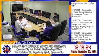 Procurement Livestream for DPWH Quezon City 1st DEO on November 22 2024 [upl. by Nnylyrehc]