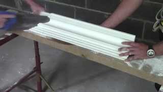 Plaster Coving Installation  How To Cut An External Mitre Part 1 [upl. by Rettuc]