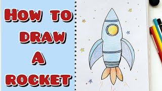 How to draw a rocket ship 🚀 [upl. by Ailaham343]