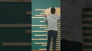 Idea DIY Pared Turquesa con Listones de Madera y Repisas [upl. by Fulvi]