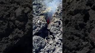 Fratture incandescenti sul cratere centrale dell’Etna etna volcano sicilia volcanoes shorts [upl. by Lorie397]