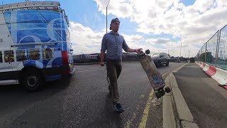 Raw London Longboard Journey From Aldgate East to West Ham [upl. by Kjersti]