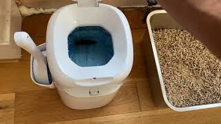 Wood Pellet Cat Litter In A NONSIFTING Litter Box Does It Work [upl. by Knick589]