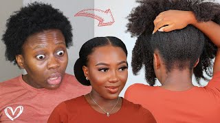 Wow NO Wig NO Clip Ins  DIY Tape In Extensions Install On Short 4C Hair [upl. by Carrelli]