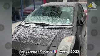 Hail occurred in the Ardennes France in April 2023 Latest Weather News [upl. by Rhody]