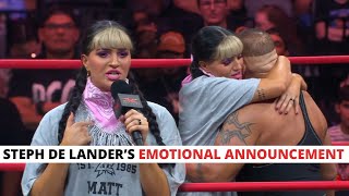 STEPH DE LANDER’S EMOTIONAL ANNOUNCEMENT AT TNA VICTORY ROAD [upl. by Olly]