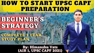 Complete 1 Year Strategy for Beginners  How to Start UPSC CAPF AC Preparation upsc capf capf2024 [upl. by Margit]