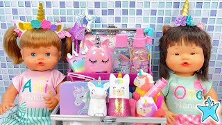 ANI y ONA RUTINA de MAÑANA con🦄UNICORNIOS Vídeos infantiles para niñas y niños de Muñecas y Juguetes [upl. by Zetnom713]