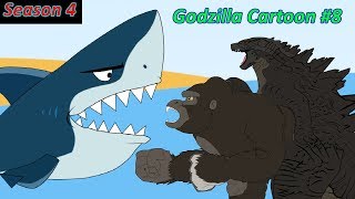 Godzilla King Kong vs Shark 8  Funny Shark Cartoon Movie Animation  Godzilla Cartoon [upl. by Granny]