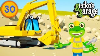 Excavators For Children  Geckos Garage  Construction Trucks For Kids  Educational Videos [upl. by Noraa500]