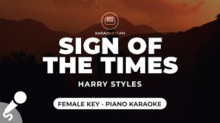 Sign Of The Times  Harry Styles Female Key  Piano Karaoke [upl. by Eceirehs190]