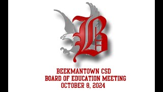 Beekmantown CSD Board of Education Meeting October 8 2024 [upl. by Gottfried]