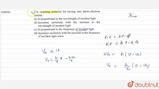 The retarding potential for having zero photo  electron current [upl. by Yeoj]