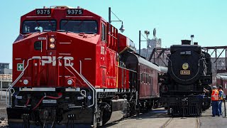 CP 2816 quotFinal Spikequot tour makes its stop in Kansas City Missouri with CPKC CP 9375 [upl. by Kerby]