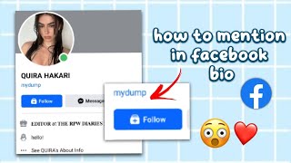 how to mention in facebook bio [upl. by Anirbys4]