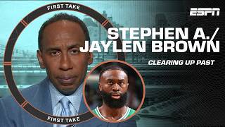 Im looking forward to it  Stephen A intends to CLEAR UP past with Jaylen Brown 🍿  First Take [upl. by Thorma]