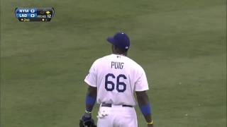 Yasiel Puigs Cannon Arm Four Big Throws [upl. by Miguelita]