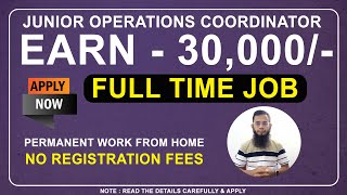 Earn  30000Monthly  Full Time Job  Permanent Work From Home [upl. by Melac]