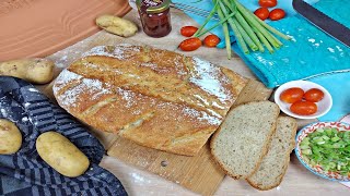 Rezept Kartoffelbrot aus dem Römertopf selbst gemacht  wie backe ich ein Brot im Römertopf [upl. by Alyehs51]