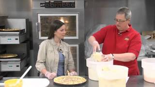 Iowa Girl Eats makes a Caseys Breakfast pizza with Rosie Sellers [upl. by Esteban211]