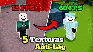 🔴 5 Texturas ANTI LAG en Minecraft PE 121X  Aumenta los FPS en tu Minecraft Bedrock 121 [upl. by Leshia]