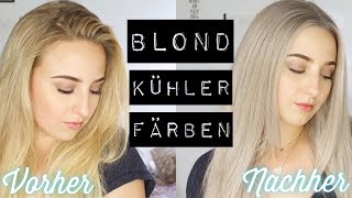 HAARE KÜHL FÄRBEN  GELBSTICH LOSWERDEN  Sabrina Schuster [upl. by Livingstone]