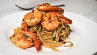 Prawn Linguine Aglio Olio  Favourite Foods [upl. by Oiragelo]