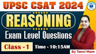 UPSC CSAT 2024  Reasoning  Exam Level Questions  Class 1  Civilstap [upl. by Pokorny]