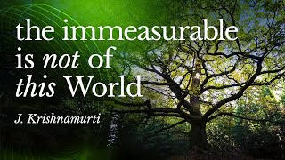 The Immeasurable Is Not of This World – Krishnamurti [upl. by Ardine798]