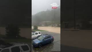 Flooded highway in North Carolina after helene hits shorts ncwx boone blowingrock weather [upl. by Eidorb]