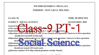 Class9 Social Science SST  Periodic Test1  KV Question Paper  PT1 Exam of Kendriya Vidyalaya [upl. by Torrence]