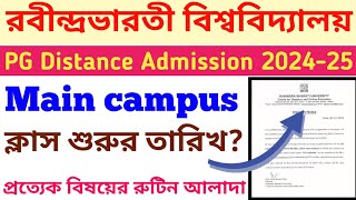 Rabindra Bharati University pg distance addmission 202425RBU class start DateRBU cdoe [upl. by Ahserkal905]