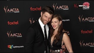 Liam McIntyre Erin Hasan 9th Annual AACTA International Awards Red Carpet [upl. by Ettevy]