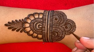 Back hand beautiful henna design  Simple and easy mehndi designs for hands [upl. by Aierbma]