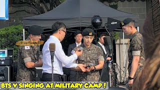 V Shines While Singing Songs at Military Camp After Getting the Title of Elite Trainer [upl. by Aeiram]