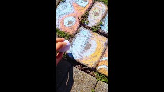 Washable Sidewalk Chalk Eggs Crayola Chalk outdoor art sidewalkart summer shorts [upl. by Akiemaj]