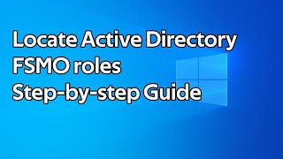 How to find Active Directory FSMO roles [upl. by Alric739]