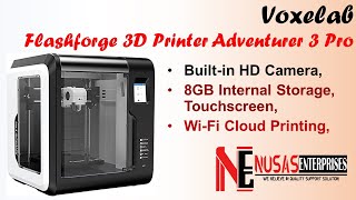 Flashforge 3D Printer Adventurer 3 Pro  Best 3D printer with Auto Leveling Glass Hot Bed  Voxelab [upl. by Lorimer]