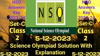 NSO Class 2 Solution 5122023  Science Olympiad Class 2 Answer Key  NSO Class 2 Answer Key sof [upl. by Enetsuj835]