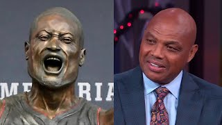 Inside the NBA reacts to Dwayne Wades Statue 🤣 [upl. by Adao]