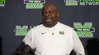 Marshall Football Charles Huff Press Conference  Post Game Georgia Southern [upl. by Ynaffik]