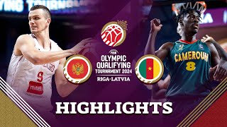 Montenegro 🇬🇪 edge Cameroon in Riga  Highlights  FIBA OQT 2024 Latvia [upl. by Eenat482]