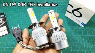 12V24V C6 LED COB Headlamp Unboxing and Test H4 C6 LED vs HID [upl. by Chemash]