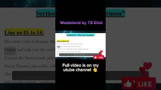 Wasteland by TS Eliot The Fire Sermon full explanation english literasi theclassiccorner youtube [upl. by Gosser]