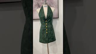 DIY  Halter Neck Blazer Dress With Golden Buttons  Elegant Fashion Tutorial fashion diy style [upl. by Aylmar518]