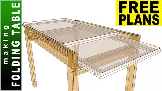 🟢 Folding Sliding Dining Table 👉 FREE PLANS 👈 Making Dining Table  DIY [upl. by Elnora]