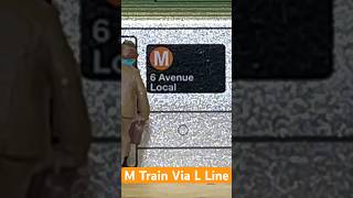 M Train Via L Line mta metro subway nyc newyorkcity newyork railroad railway train mtrain [upl. by Abla15]