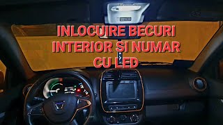 Tutorial inlocuire lumini interior si numar cu LED la Dacia Spring diy [upl. by Rebmik730]