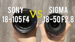 Sigma 1850mm F28 VS Sony 18105mm F4 Which is the BEST First Lens [upl. by Islean963]